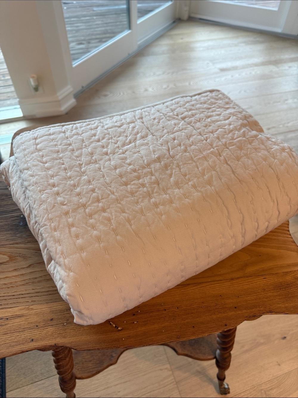 Quince European Linen Cotton Stitch Quilt | Twin | Natural | Organic Bedding